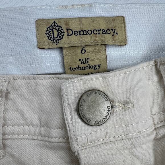 Democracy "Ab"Technology Winter White Mid Rise Ankle Tummy Control Jeans Size 6 - Picture 4 of 14